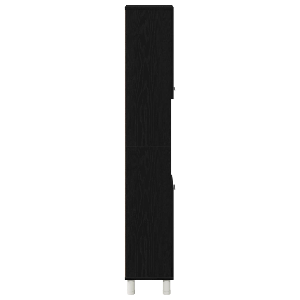 Mobile da bagno  Nero Rovere 30x30x179 cm in legno ingegnerizzato