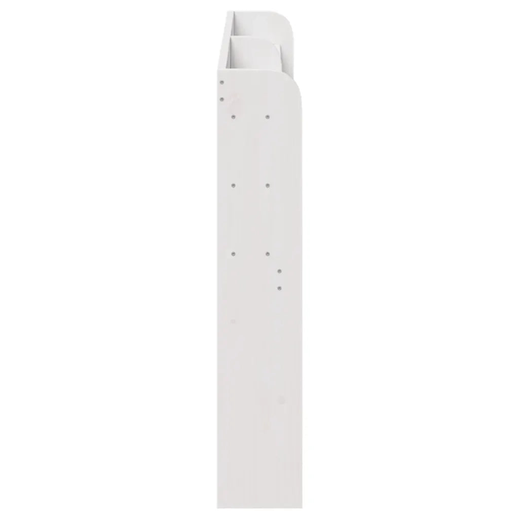 Testiera con Ripiani Bianca 150 cm in Legno Massello di Pino