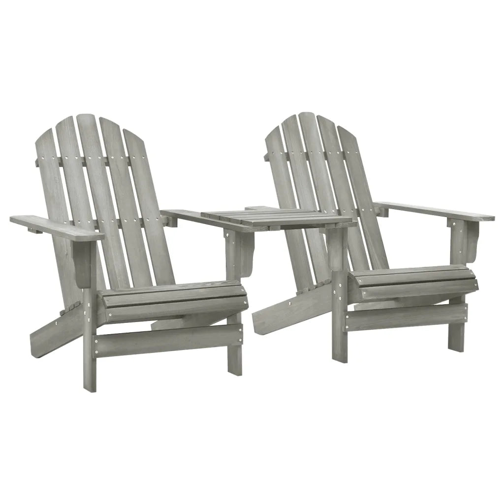 Sedie da Giardino Adirondack con Tavolino Legno Abete Grigio cod mxl 17327