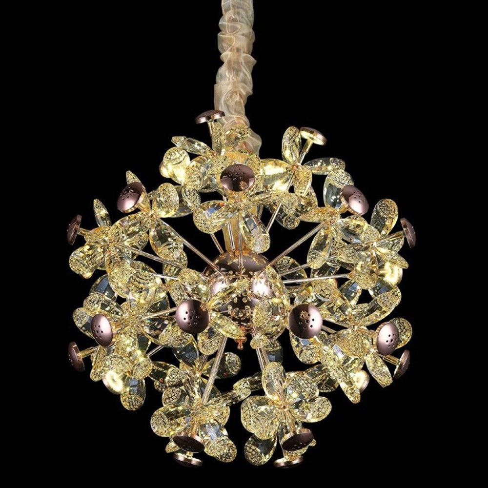 Trade Shop - Lampadario Circolare Creativo A Petalo Cristallo Illuminazione Lampada Camera 92075 -