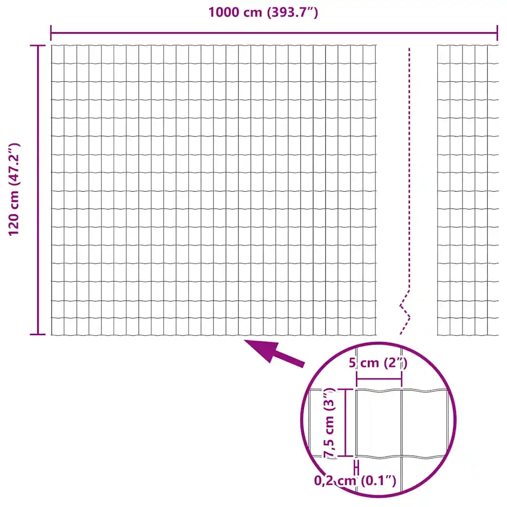Recinzione Euro 1,2 x 10 m Ferro rivestito in PVC 42004630