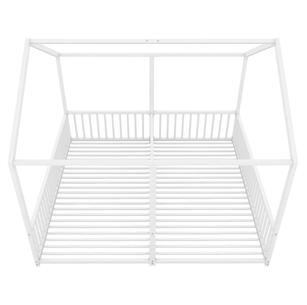 LETTO A CASTELLO a casetta 90x200 cm Metallo Bianco con scala e sponde