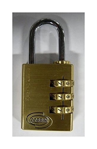 Lucchetto a Combinazione Yale Corbin Ottone Arco Cromato Mm 40