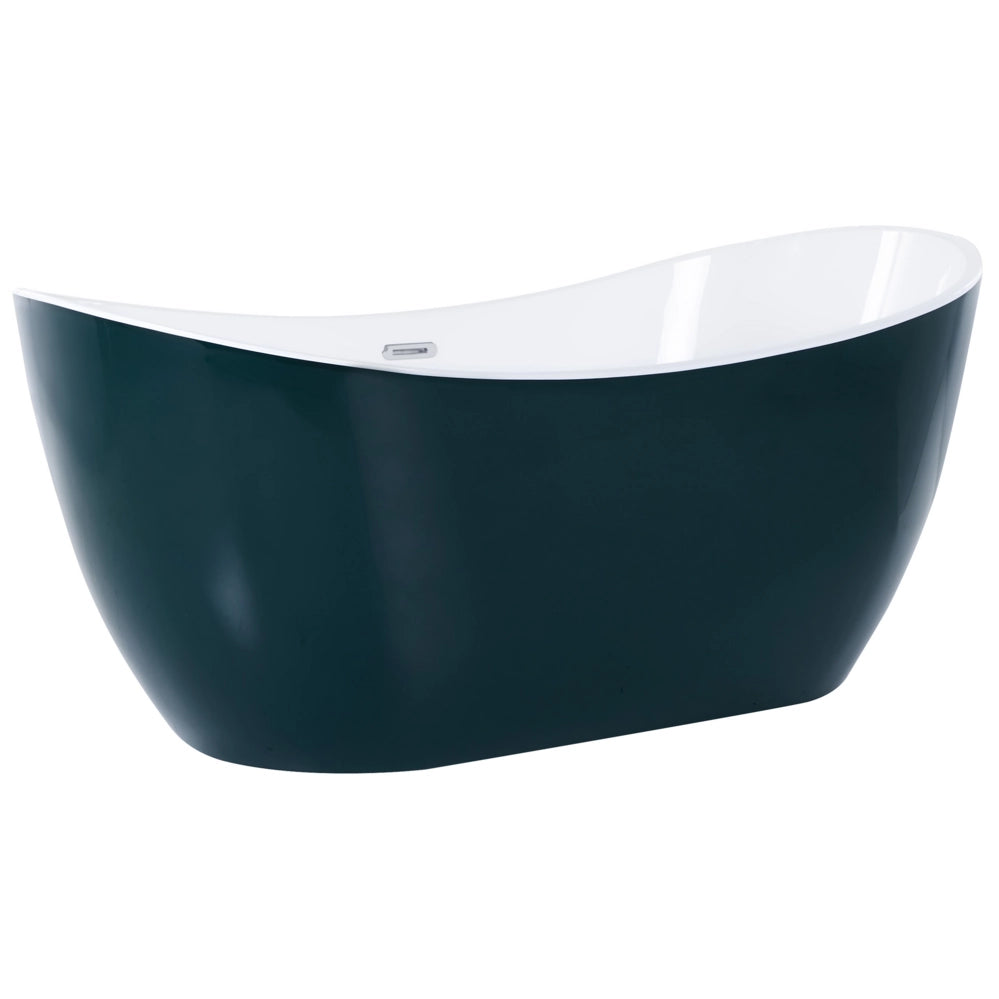 Vasca da bagno acrilico sanitario verde foglia di tè 170 x 77 cm autoportante moderno