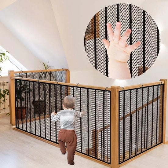 Rete di Sicurezza - 3 Metri - Impermeabile a Molla - Tessuto Polyester - Adatto per Bambini e Animali Domestici - Installazione Facile - Progettazione Resistente ai Colpi - Rete di Sicurezza Antifurto