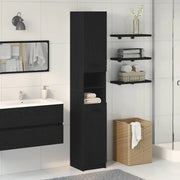 Mobile da Bagno con lo scaffale Rovere nero 32 x 34 x 188,5 cm 862097