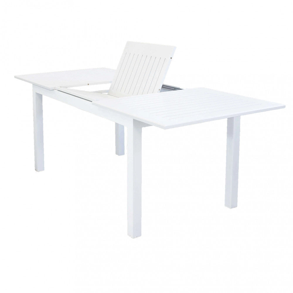 Tavolo Cuba Allungabile 150/210x90x75 h cm in Alluminio Bianco