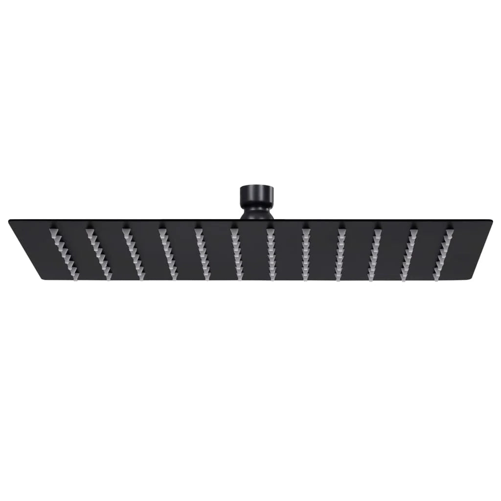 Soffione doccia a pioggia soffione doccia accessorio per il bagno acciaio inox 30 x 20 cm rettangolare nero 02_0002082