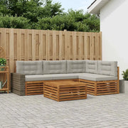 Set di divani da esterno 5 pcs Naturale e Grigio Chiaro 3383339