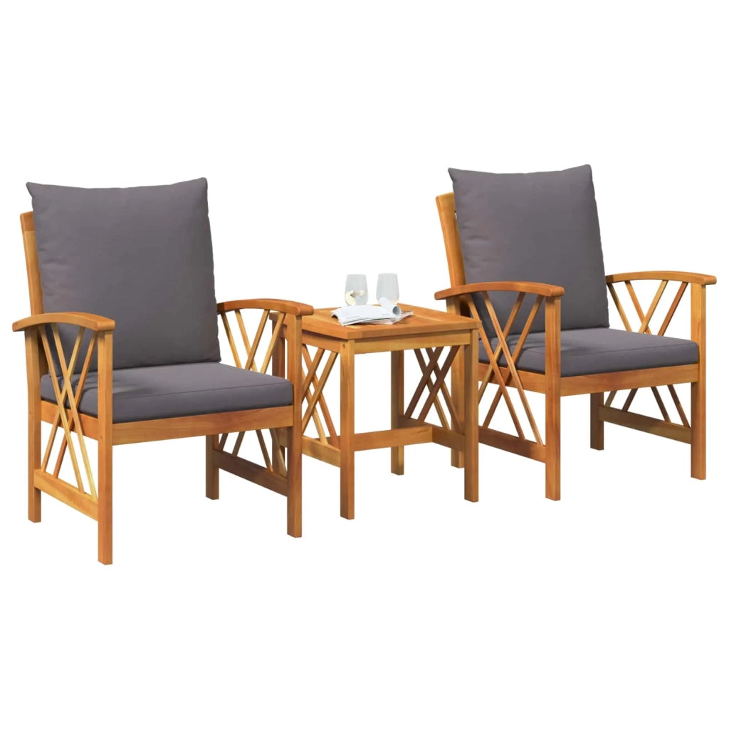 Set Divano da Giardino con cuscino 3 pcs Olio Naturale 4106450