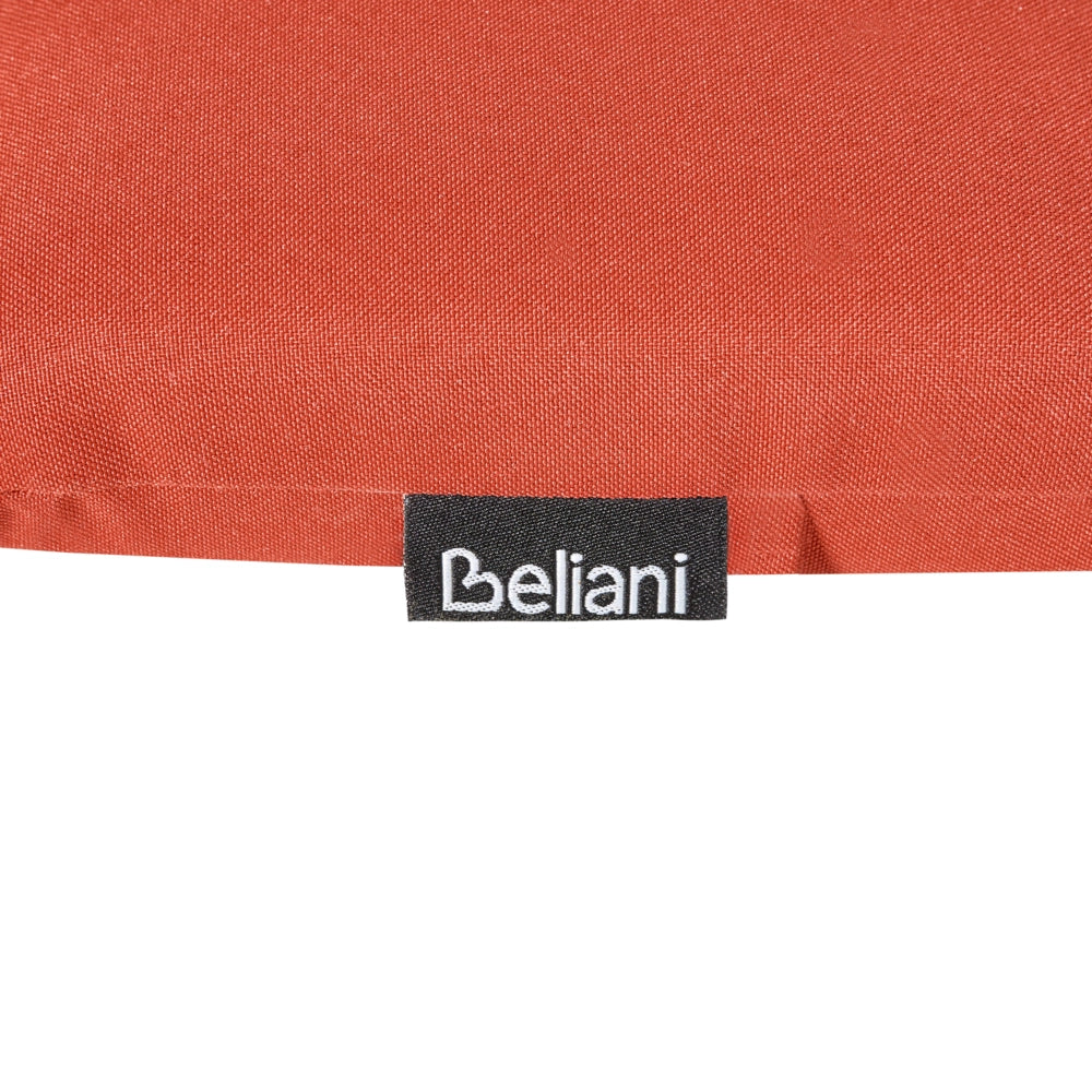 Cuscino per lettino prendisole rosso in poliestere resistente ai raggi UV con lacci e cuscino poggiatesta spesso
