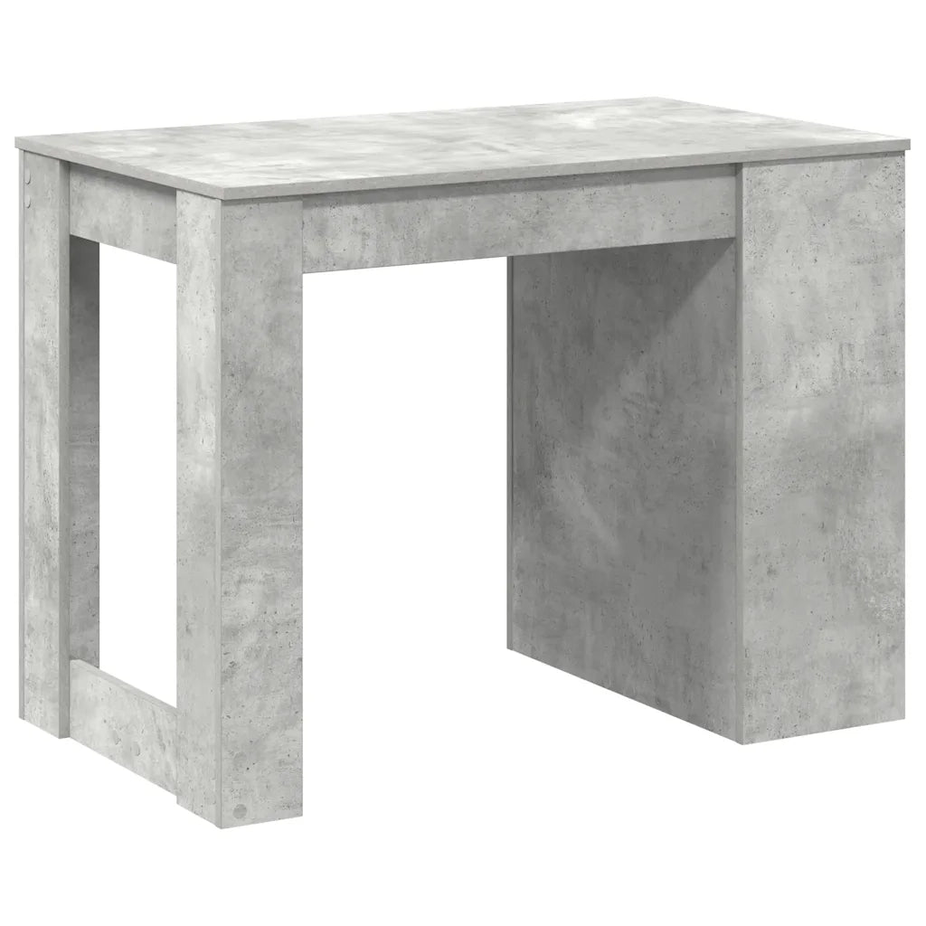 Scrivania con Cassetto Ripiano Grigio Cemento Legno Multistrato 858689