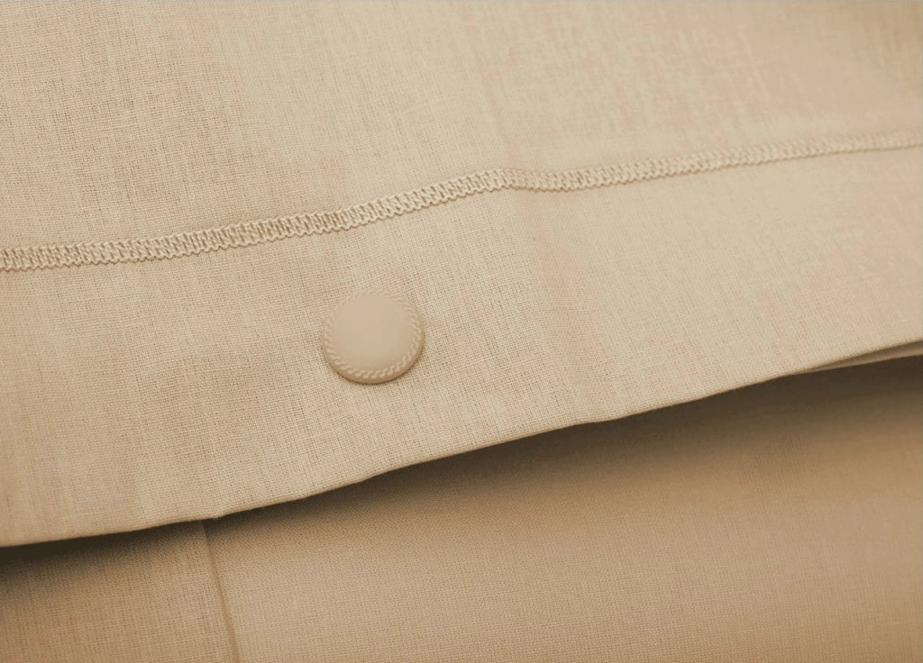 Completo Lenzuola In 100% Cotone In Tinta Unita Made In Italy - Francese - Beige