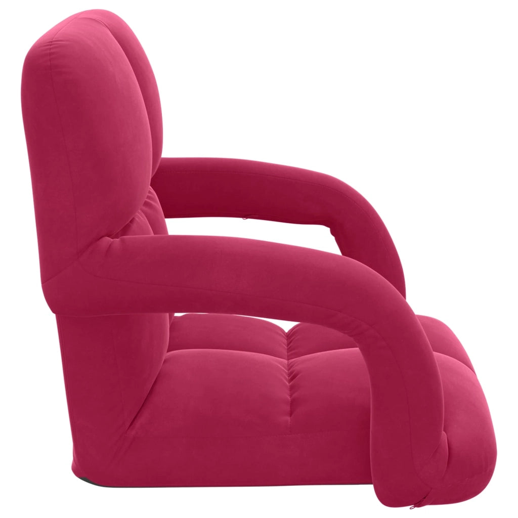 Sedia da Pavimento Rosso Vino 58 x 62 x 58 cm Velluto 42028137