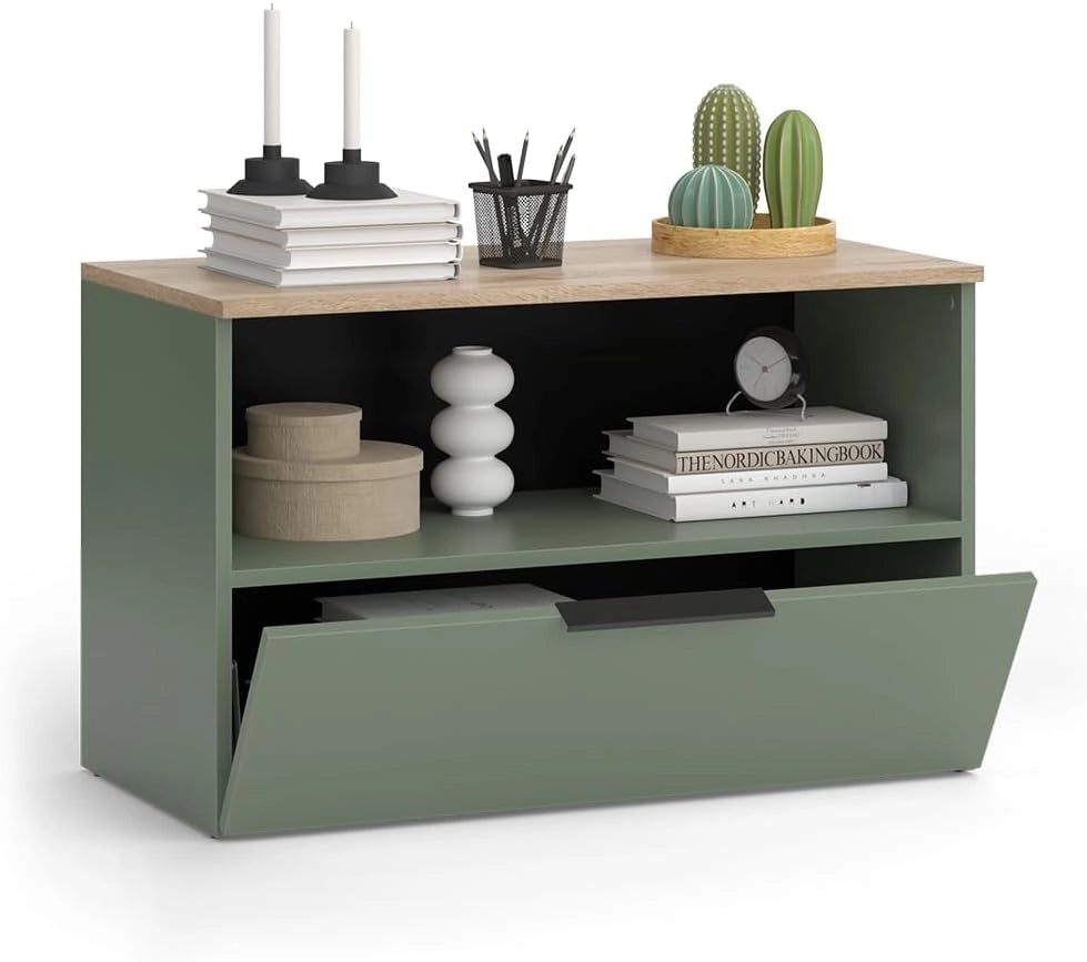 Credenza Wido, Verde, 80 x 50 cm con 1 scomparto chiuso