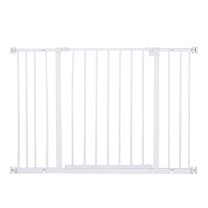 Cancelletto di Sicurezza per Animali Domestici 72-107 cm in Metallo Bianco