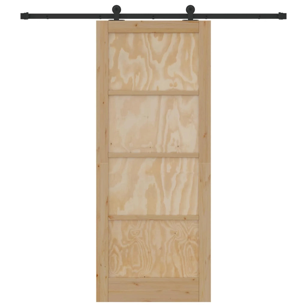 Porta scorrevole Naturale e Nero 86 x 211 cm