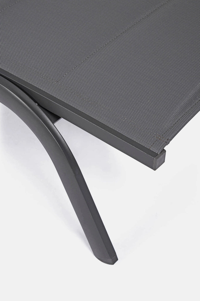 Lettino Prendisole da Giardino 61x192x96 cm con Ruote in Alluminio Antracite