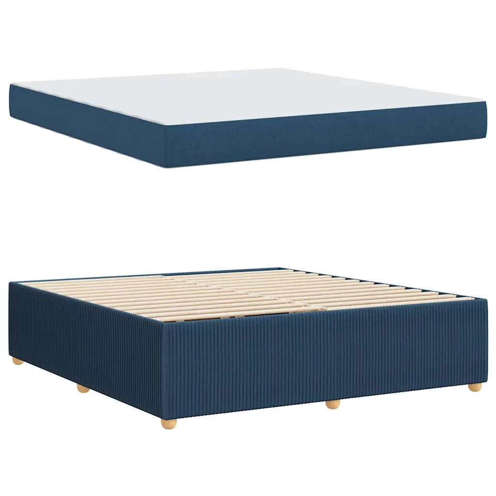 vidaXL Struttura letto con materasso Blu 180 x 200 cm Tessuto
