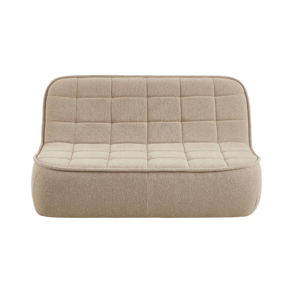 Poltrona in bouclé testurizzato, 2 posti, beige