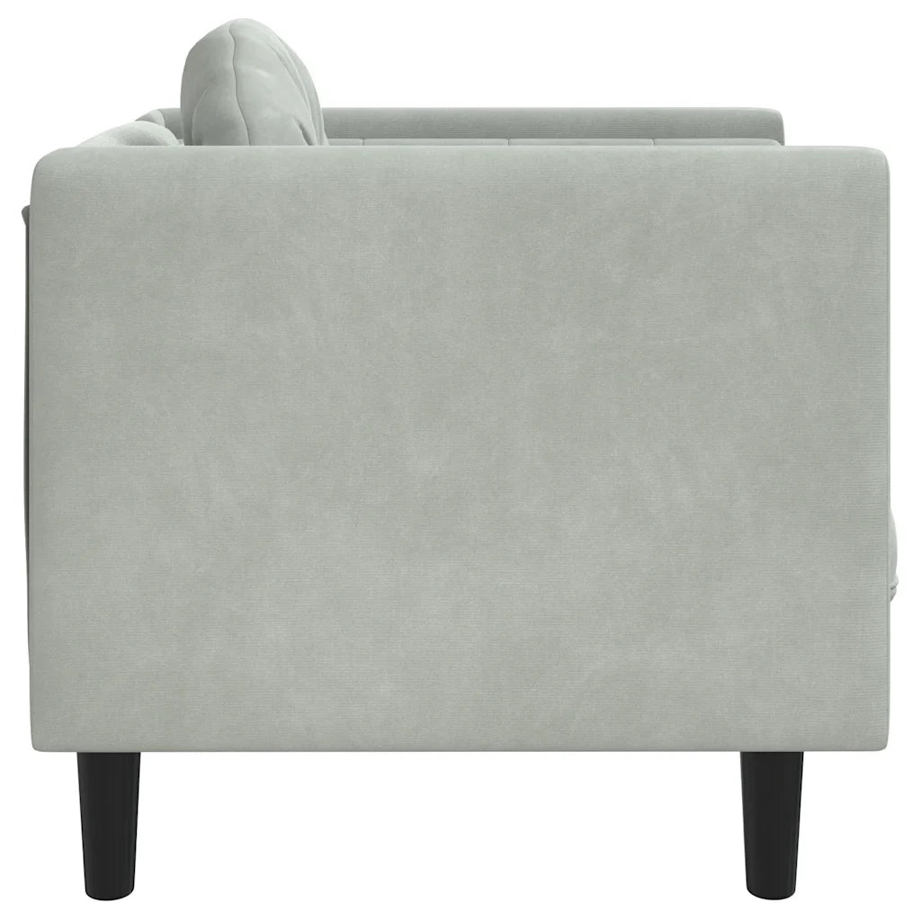 Divano Sedia-Poltrona con Cuscino Grigio Chiaro in Velluto