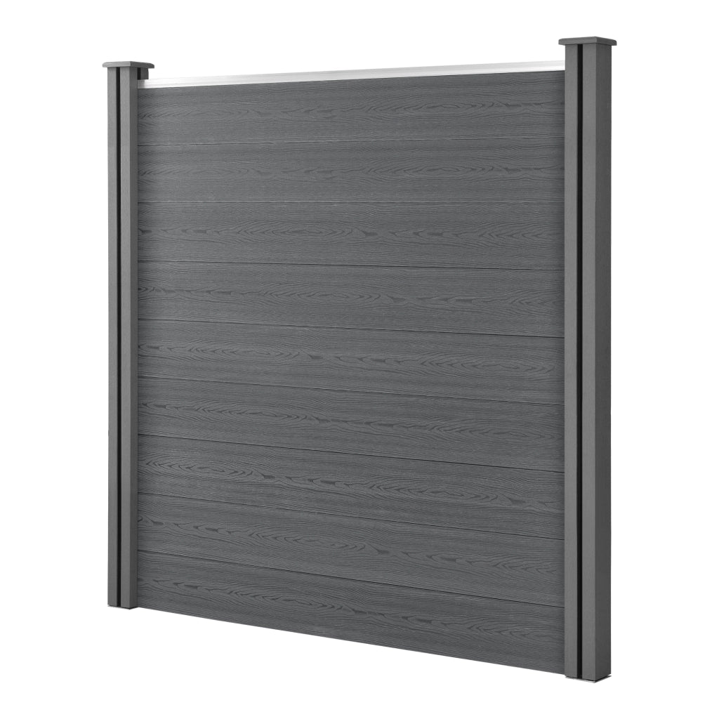 Recinzione in WPC per Giardino Staccionata Frangivista Alta 183 cm Lunga 705 cm Grigio NEU.HOLZ