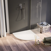Piatto doccia 80x80 cm semicircolare colore bianco effetto pietra | Samos
