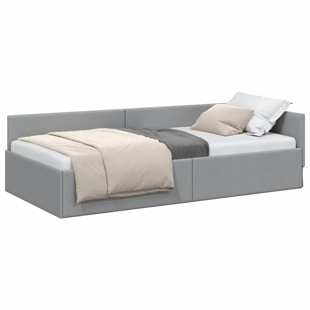Cornice del letto ad angolo Grigio chiaro 90 cm x 190 cm