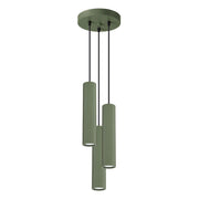 Lampada a sospensione Gravio verde oliva 3xGU10 Ø20