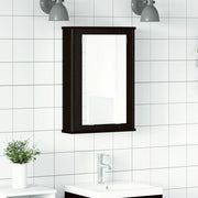 vidaXL Mobile da Bagno con Specchio Rovere Nero 42x12x60 cm Truciolato