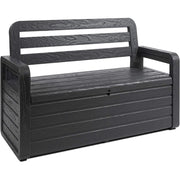 Cassapanca da Esterno Antracite in Resina Effetto Legno 270L132x58x89 h