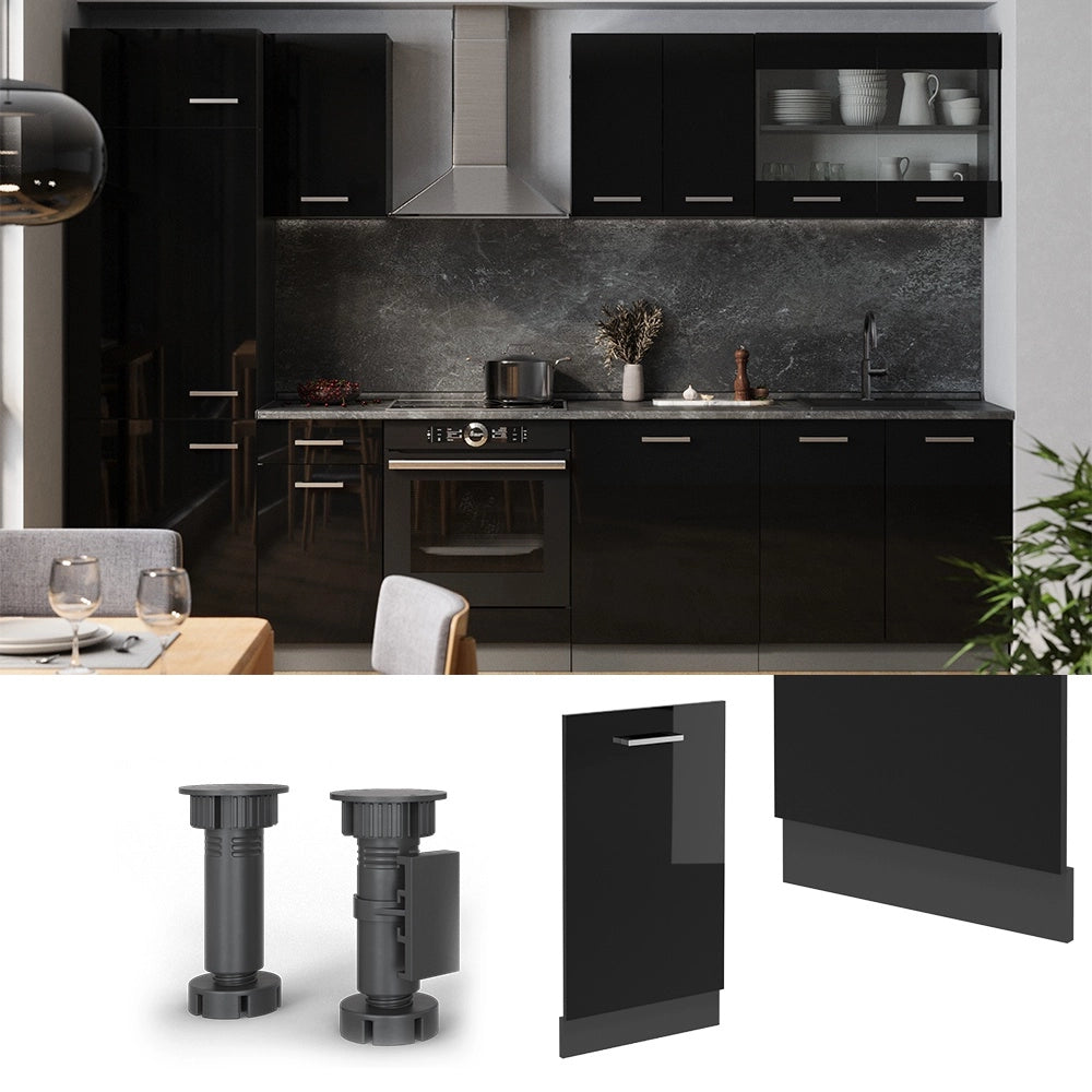 Pannello frontale della lavastoviglie R-Line Nero lucido/Antracite 45 cm, PL Antracite Vicco