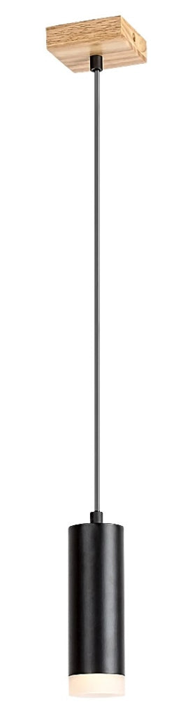 Lampada a sospensione tubo GU10 1 luce rovere/nero Toras