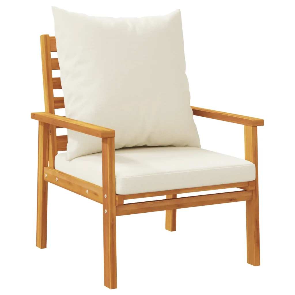 Poltrone da Giardino 2pz con Cuscino in Legno Massello Acacia 826191