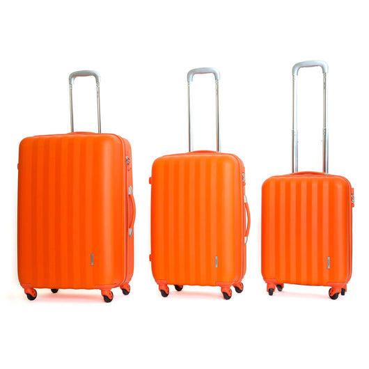 Set 3 Valigie Trolley Rigide in ABS 4 Ruote TSA Ravizzoni Icon Arancio