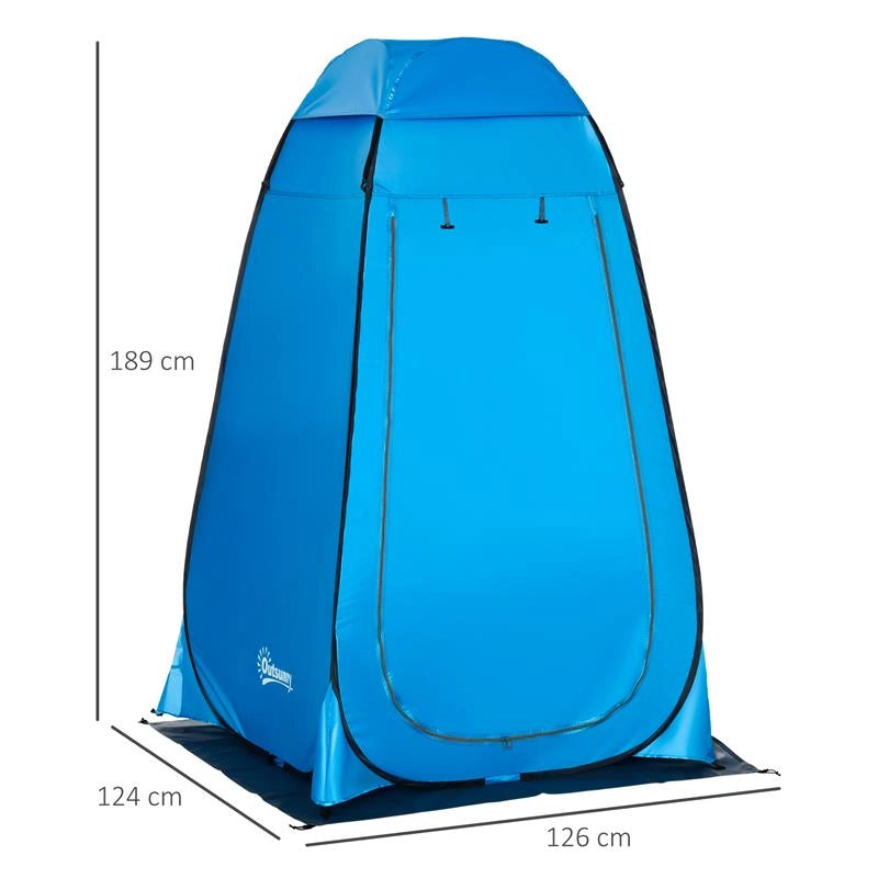 TENDA DOCCIA DA CAMPEGGIO E SPIAGGIA CON PORTA A CERNIERA E BORSA DI TRASPORTO 126X124X189 CM BLU