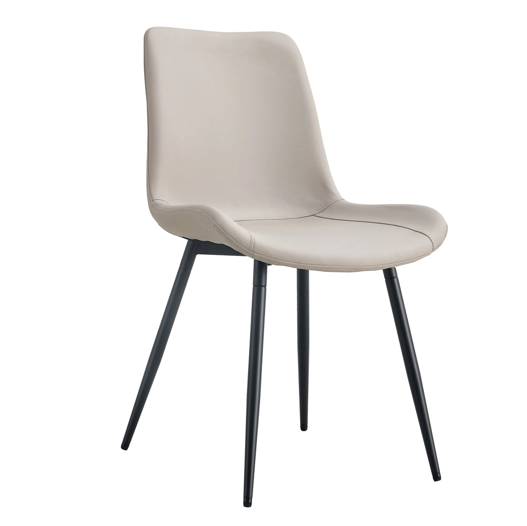 Sedia ergonomica in similpelle grigio caldo con struttura nera