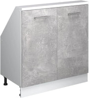 Mobile sottotetto Rion, Cemento/Bianco, con 2 porte