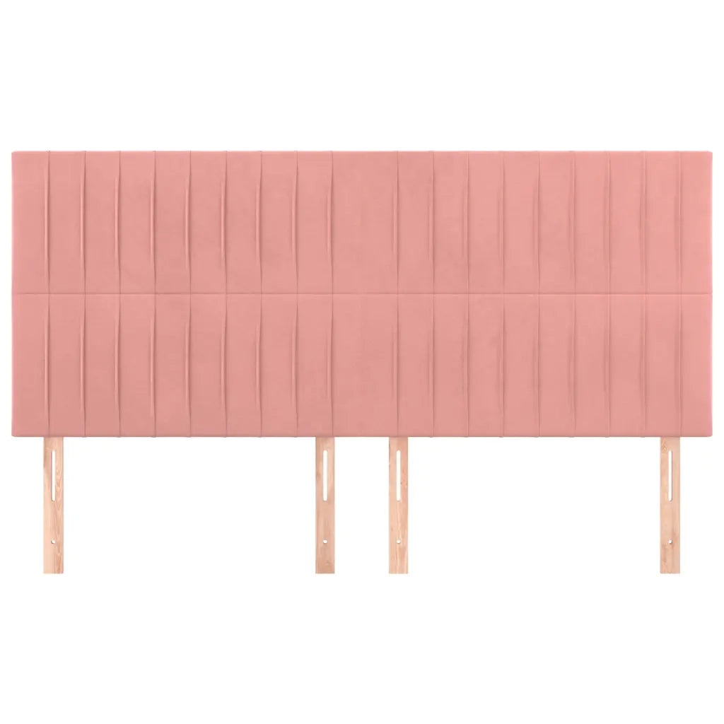 Testiera-Testata-Testiera Decorativa Rosa 160x5x118/128 cm Velluto 624538
