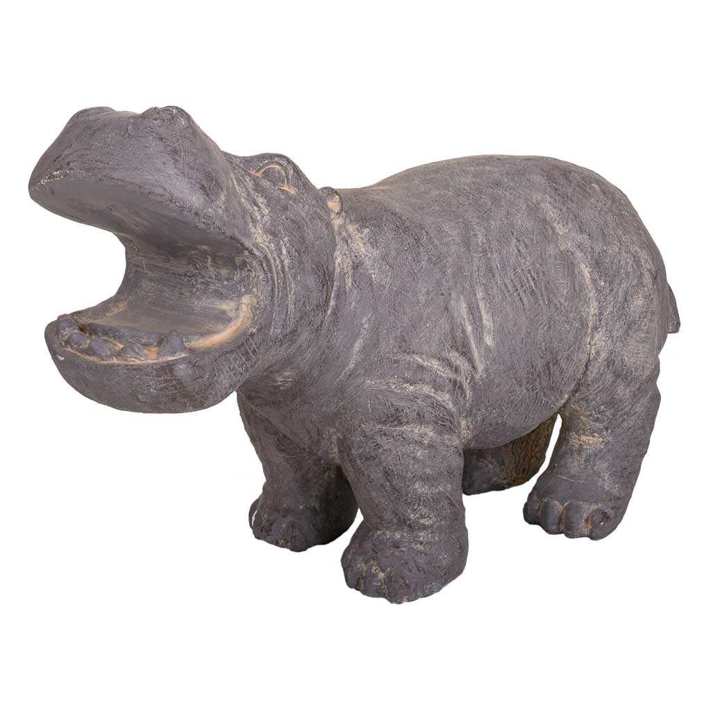 Decorativo ippopotamo di magnesio grigio 35x26x40h