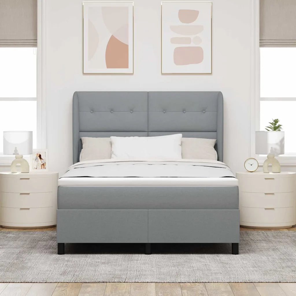 Letto a molle con materasso Grigio chiaro 140 x 200 cm Tessuto 3340564