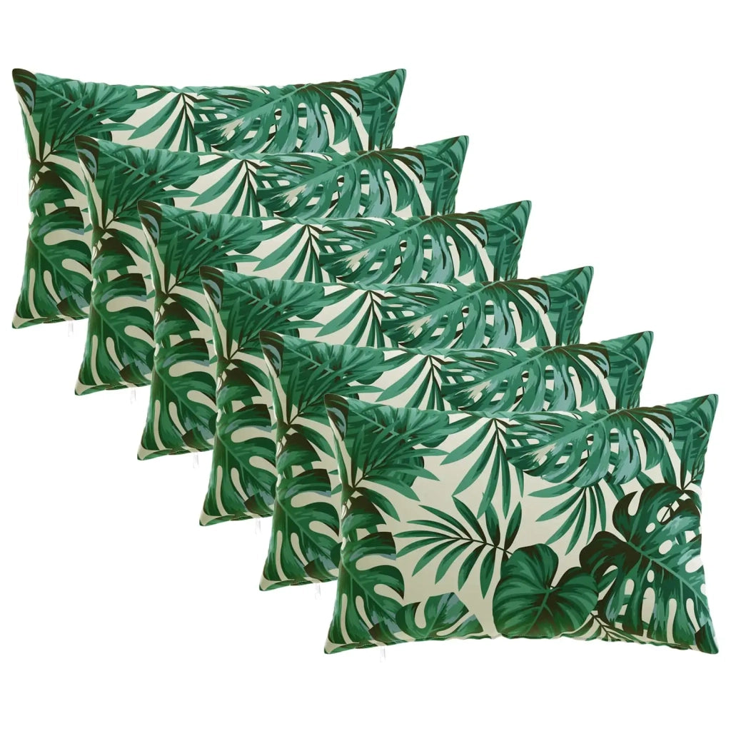Federa 6 pcs HEERLEN Motivo a Foglie 50 x 70 cm Poliestere 911406