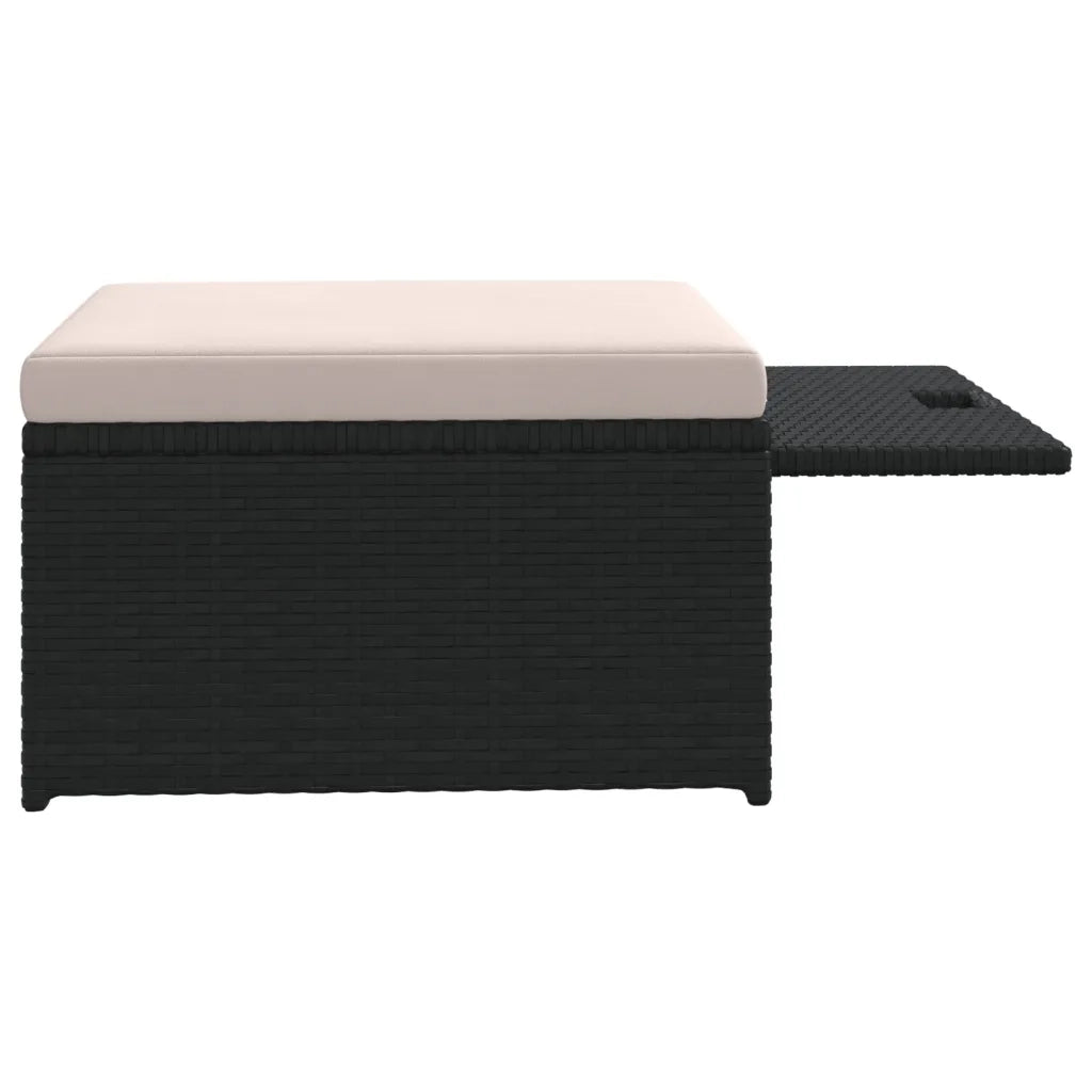 Set Divani da Giardino 4 pz | Set Salotto da Giardino con Cuscini in Polyrattan Nero