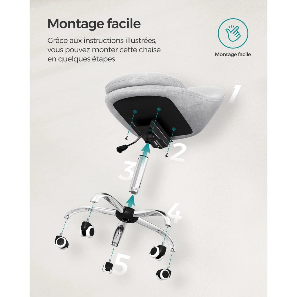 Sedia da ufficio sedia girevole seduta comoda imbottitura in schiuma altezza regolabile per ufficio camera da letto sala riunioni grigio 12_0004869
