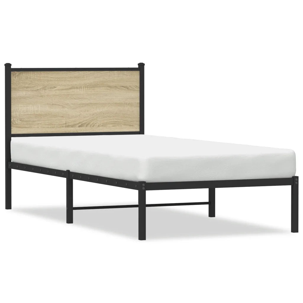 Giroletto senza Materaso in Metallo Rovere Sonoma 90x190 cm