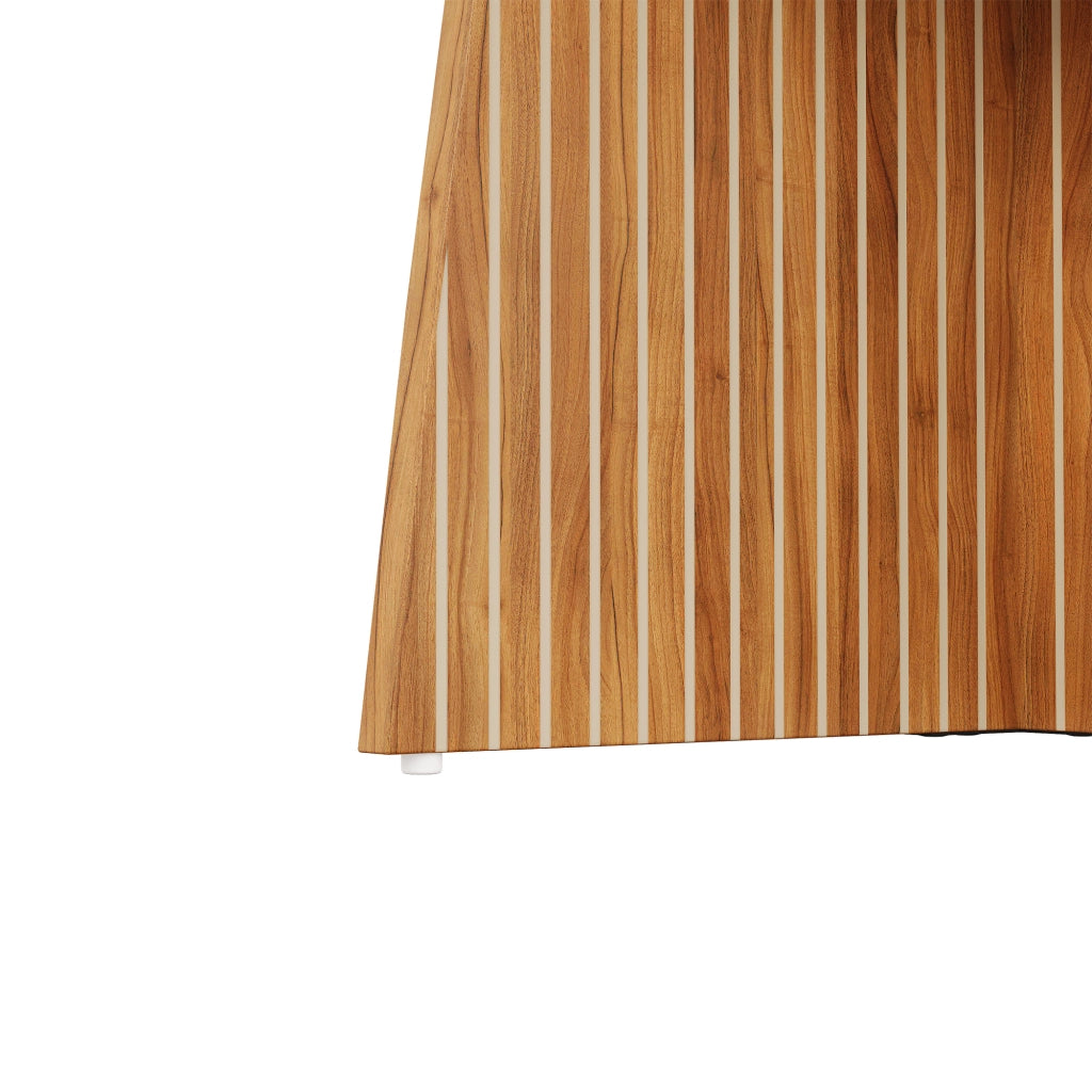Tavolo allungabile rotondo per 2-8 persone con ripiano contenitore, in MDF, finitura noce, 110-150 × 110 × 77,5 cm