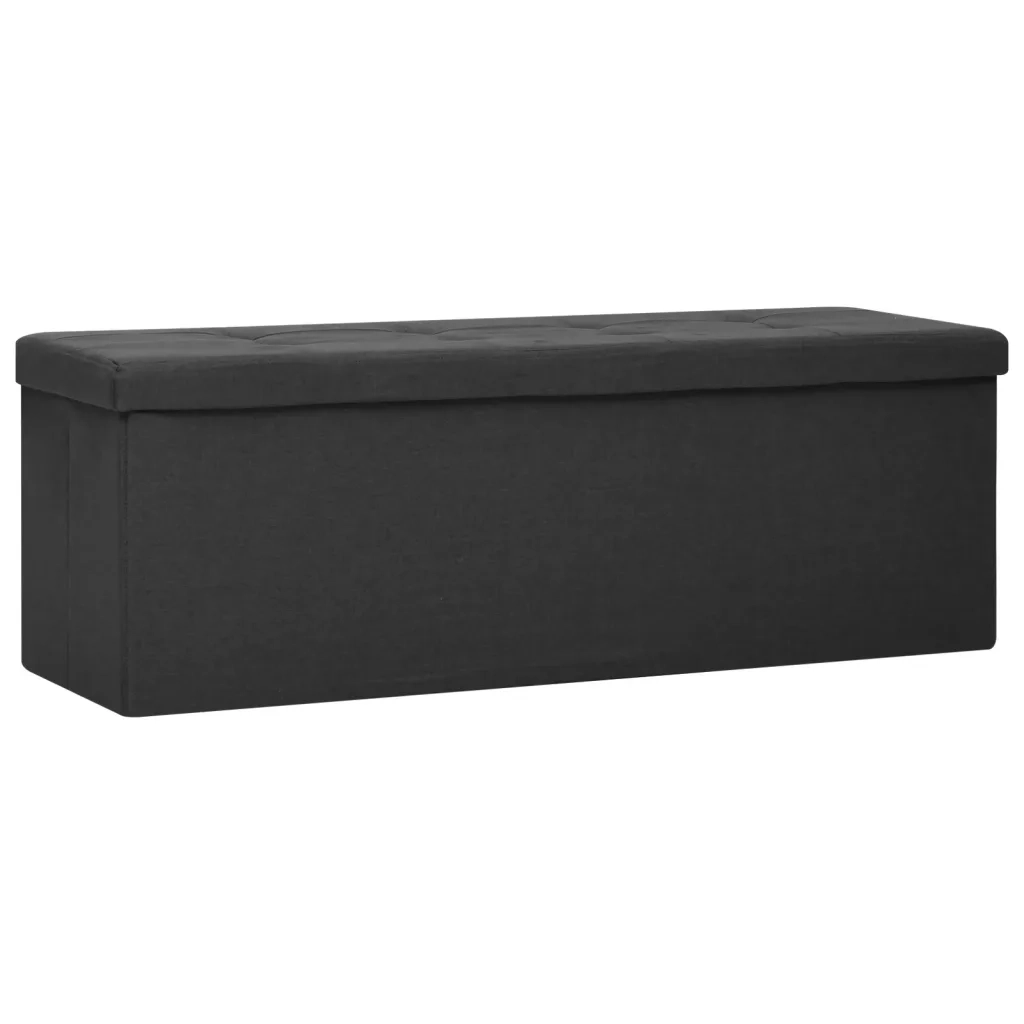 Cassapanca Pieghevole Nera in Simil Lino 338791