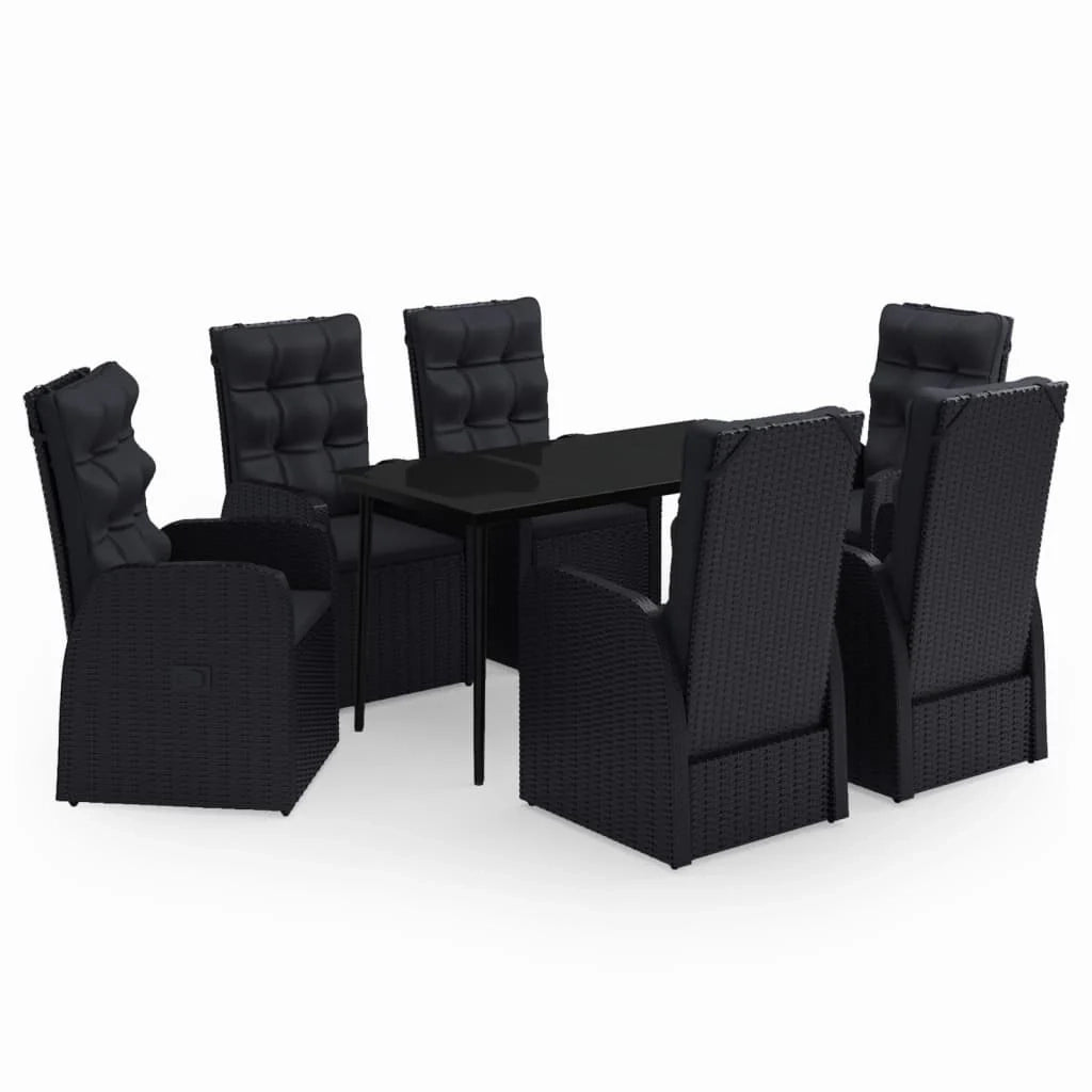 Set da pranzo da giardino nero da 7 pezzi con cuscini 02_0014608