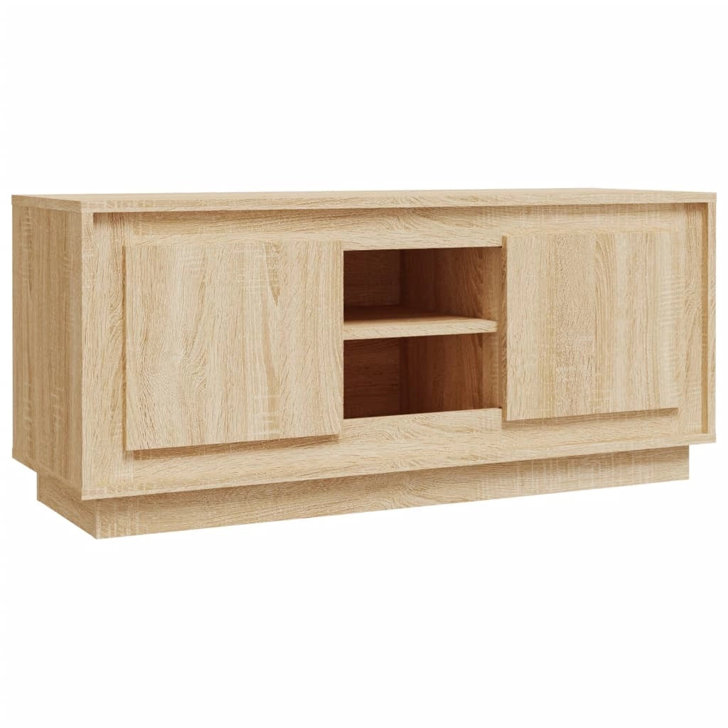 Mobile TV multimediale mensola TV credenza TV sala da pranzo soggiorno camera da letto rovere Sonoma 102 x 35 x 45 cm legno ingegnerizzato marrone 02_0027436