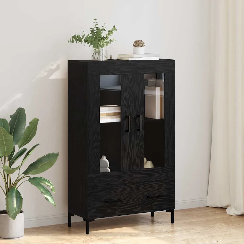 Credenza-Buffet-Armadio da cucina Rovere Nero 69,5 x 31 x 115 cm Legno multistrato 337039